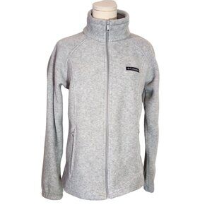 Columbia Light Grey Full Zip Long Sleeve Fleece Jacket Women's Size M